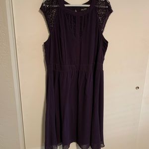 Purple cap sleeve dress